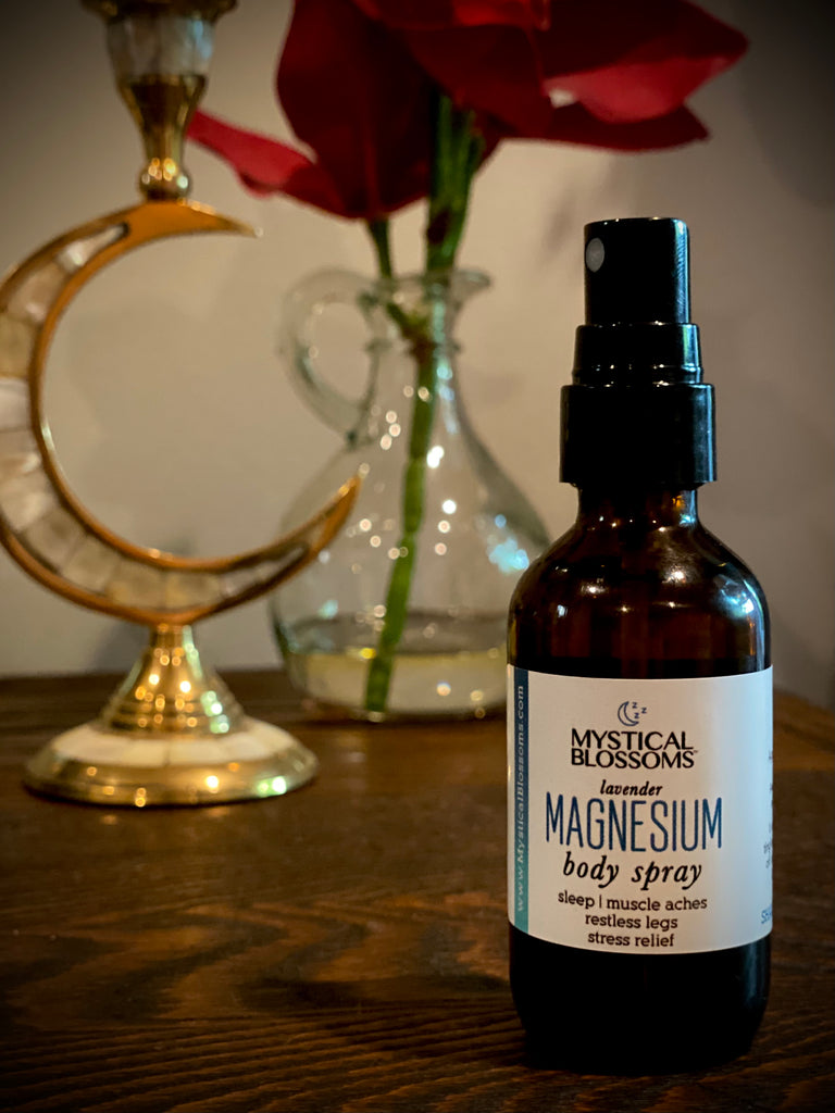 sleep, magnesium spray, mystical blossoms, lavender